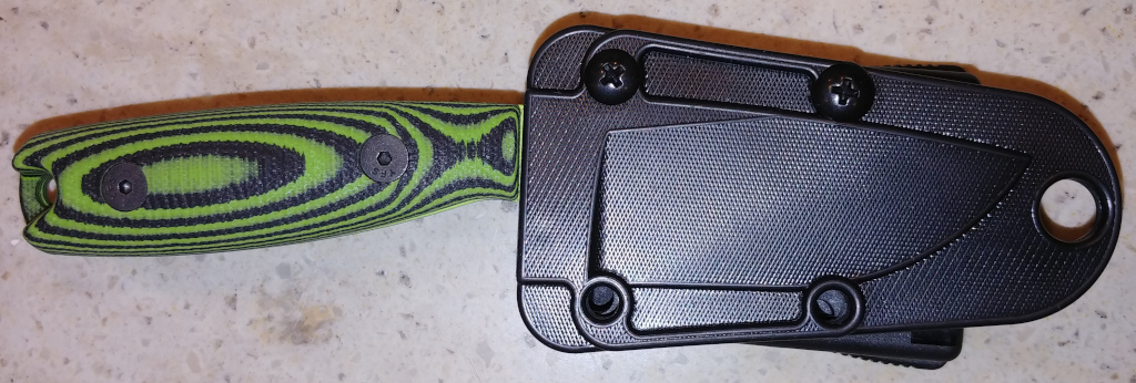 ESEE Izula (venom green blade, neon green/black, sheathed)