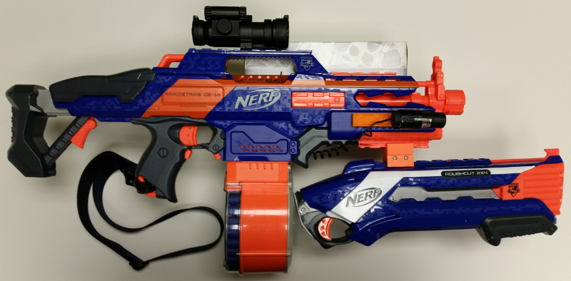 Nerf Rapidstrike with Rough Cut (right)