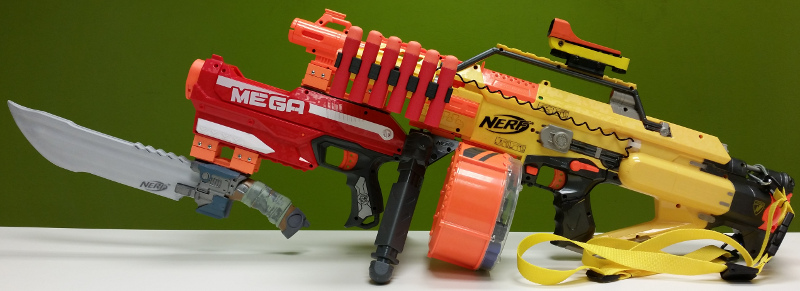 Nerf Stampede with Magnus and Machete (left)