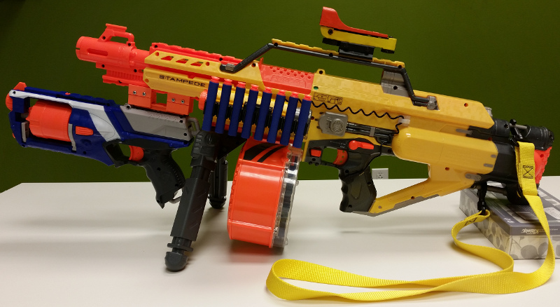 Nerf Stampede with Strongarm (left)